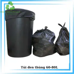 Alternative view of Túi đựng rác 60L - Túi PP, PE đen đựng rác công nghiệp thùng 60L, 80L - Túi nilon đen không quai 80x100cm.